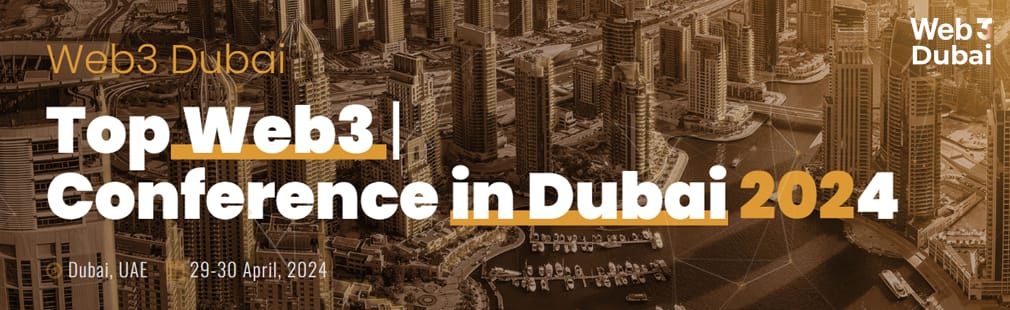 Header image for a live web3 event in Dubai, UAE