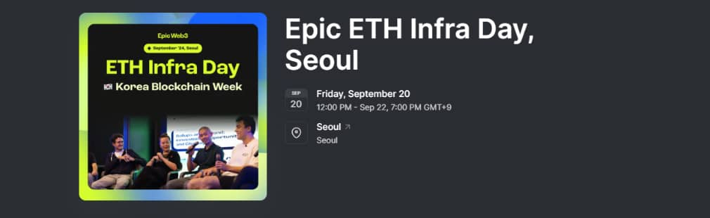 Epic ETH Infra Day Seoul