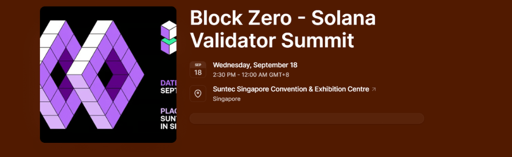 Block Zero - Solana Validator Summit